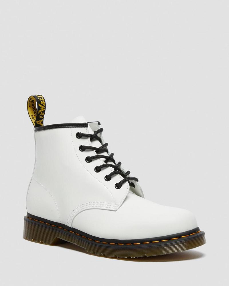 Botines Dr Martens 101 Yellow Stitch Smooth Cuero Hombre Blancos | MX 387HAP